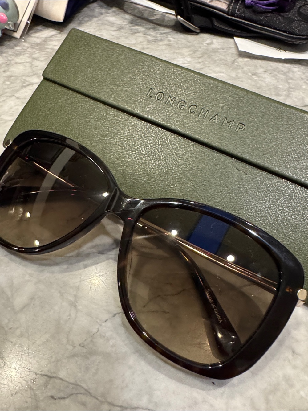 Longchamp Brown Gradient Oversized Square Sunglasses - Picture 2 of 10